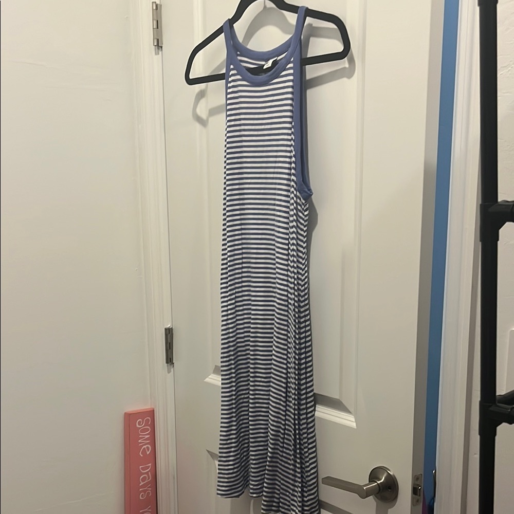 Old Navy Blue and White Striped Sleeveless Dress